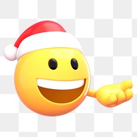 Santa emoticon png Christmas sticker, transparent background