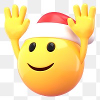 Santa emoticon png Christmas sticker, transparent background