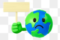 Planet png protest sign mockup, transparent background