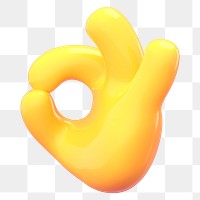 Png 3D OK emoji sticker, transparent background