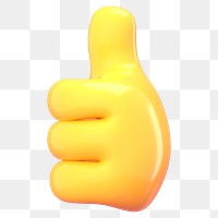 Png 3D thumbs up emoji sticker, transparent background