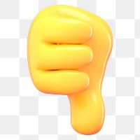 Png thumbs down 3D emoji sticker, transparent background