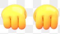  Png 3D fists emoticon sticker, transparent background