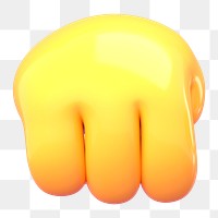 Png 3D fist emoticon sticker, transparent background