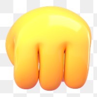 Png 3D right fist emoticon sticker, transparent background