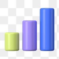 Pillar bar graph png 3D rendered sticker, transparent background