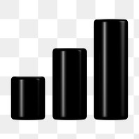 Pillar bar graph png 3D rendered sticker, transparent background