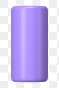 Purple pillar graph png 3D rendered sticker, transparent background