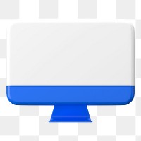 Blue 3d computer png sticker, transparent background