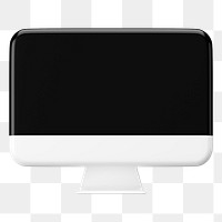 White 3d computer png sticker, transparent background