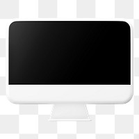 White 3d computer png sticker, transparent background