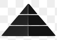 Pyramid chart graph png 3D shape sticker, transparent background