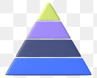 Colorful pyramid chart png 3D shape sticker, transparent background