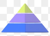 Colorful pyramid chart png 3D shape sticker, transparent background