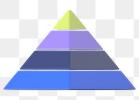 Colorful pyramid chart png 3D shape sticker, transparent background