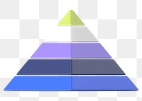 Pyramid chart graph png 3D shape sticker, transparent background