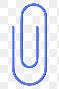 Blue paperclip png 3D icon sticker, transparent background