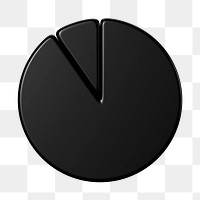 Black pie chart png sticker, business graph, transparent background