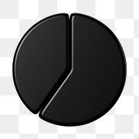 Black pie chart png sticker, business graph, transparent background