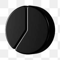 Black pie chart png sticker, business graph, transparent background