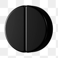 Black pie chart png sticker, business graph, transparent background