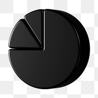 3D pie chart png sticker, business graph, transparent background