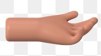 Helping tanned png hand gesture, 3D illustration, transparent background
