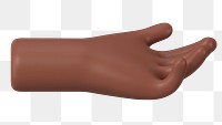 Helping black png hand gesture, 3D illustration, transparent background