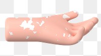 Helping hand gesture png, vitiligo awareness, 3D illustration, transparent background