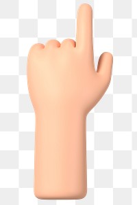 Finger-pointing hand png gesture, 3D illustration, transparent background