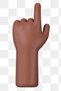 Finger-pointing png black hand gesture, 3D illustration, transparent background