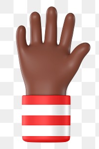 Raised black png hand gesture, 3D rendering graphic, transparent background