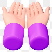 Hands presenting png invisible object, 3D illustration, transparent background