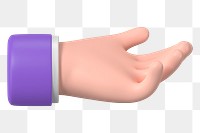 Businessman's png helping hand gesture, 3D illustration, transparent background