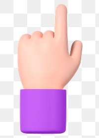 Finger-pointing hand gesture png sticker, 3D illustration, transparent background