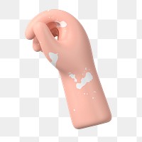 Vitiligo hand gesture png, 3D body part illustration, transparent background