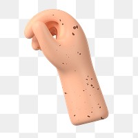 Freckled hand gesture png, 3D body part illustration, transparent background