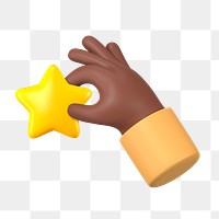 Hand holding star png sticker, 3D illustration, transparent background