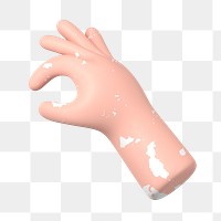 3D hand png picking something up gesture, transparent background