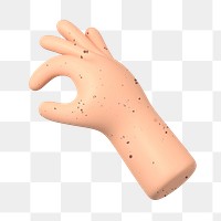 OK hand gesture png, freckled skin, 3D graphic, transparent background