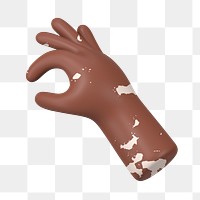 OK hand gesture png, vitiligo awareness, 3D graphic, transparent background