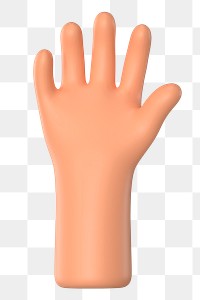 Raised hand gesture png sticker, 3D illustration, transparent background