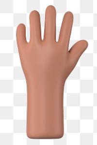 Raised tanned png hand gesture, 3D rendering graphic, transparent background