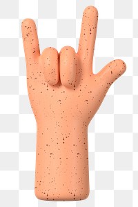 ILY freckled hand png gesture, 3D love illustration, transparent background