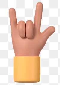 ILY hand png sign, gesture in 3D design, transparent background