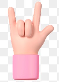 ILY hand sign png sticker, gesture in 3D design, transparent background