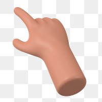 Finger-pointing tanned png hand gesture, 3D illustration, transparent background