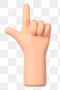 Finger-pointing hand png gesture, 3D illustration, transparent background