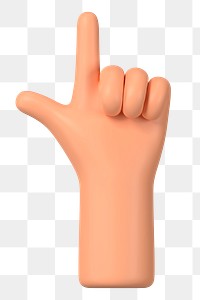 Finger-pointing hand png gesture, 3D illustration, transparent background