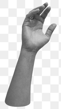 Woman's arm png reaching up sticker on transparent background